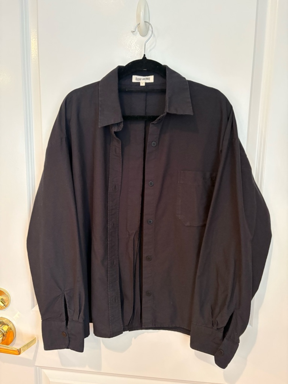 Djerf Avenue Black Button-Up Shirt